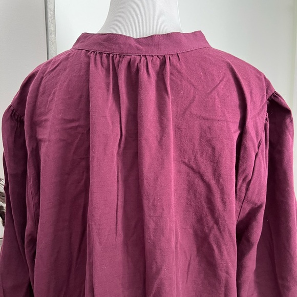 NWT Women's Bishop 3/4 Sleeve Plum Passion Embroidered Blouse - Knox Rose™ - Picture 10 of 11